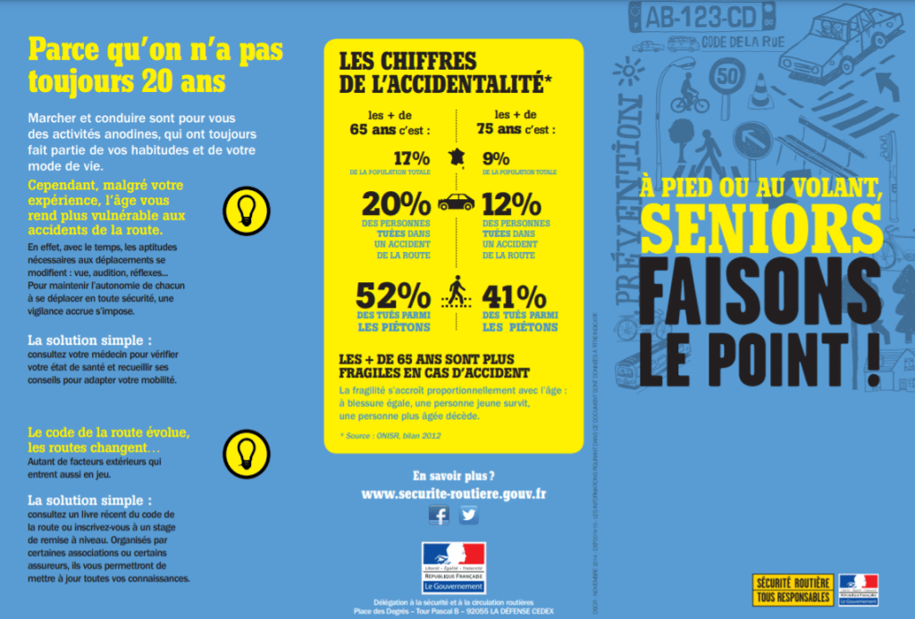 Infographie rappelant qu'il est possible de continuer de conduire à 60 ans en respectant certains principes.