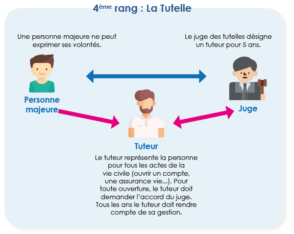 Infographie expliquant le fonctionnement de la tutelle